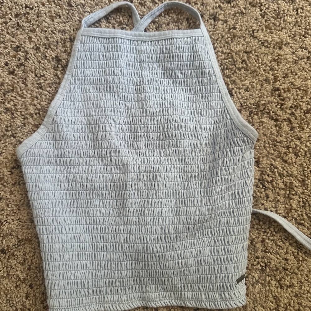 Hollister blue tank top with crisscross back